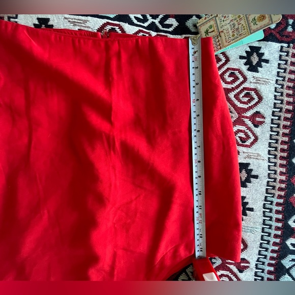 NWT BRAZILIAN BRAND LELI CORREIRA Red/orange high low unique skirt size 38 (S/M) - Picture 3 of 6